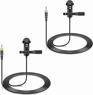 2-Pack Lavalier Lapel Microphone Compatible with Sennheiser Wireless System Bodypack Transmitter, Omnidirectional Condenser Mic for YouTube, Lectures, Living Performance