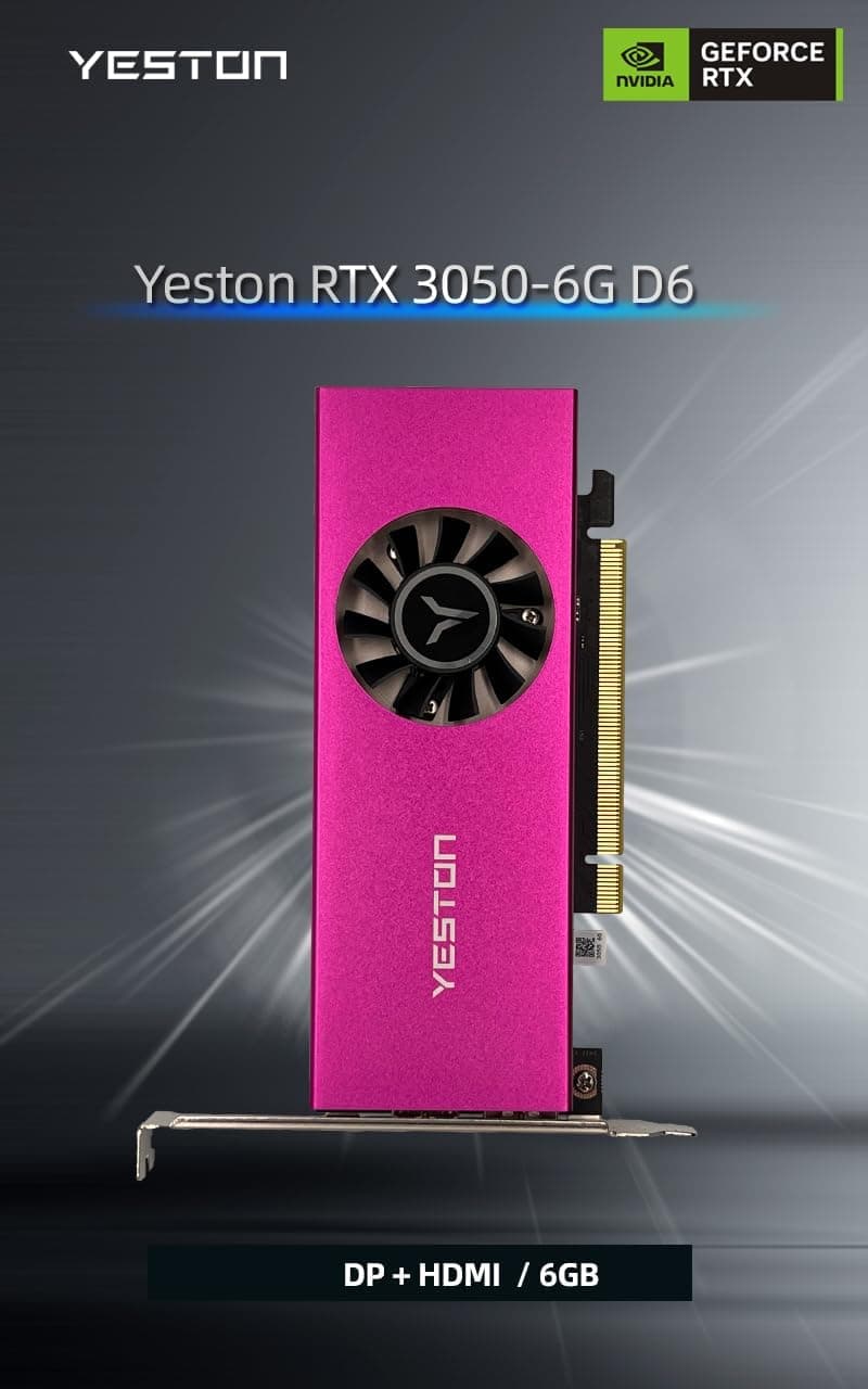 Yeston GeForce RTX 3050 6GB GDDR6 LP(Equipped with a Half Height Shifter) Graphics Cards pci Express 4.0 Video Cards Desktop Computer PC Video Gaming Graphics Card