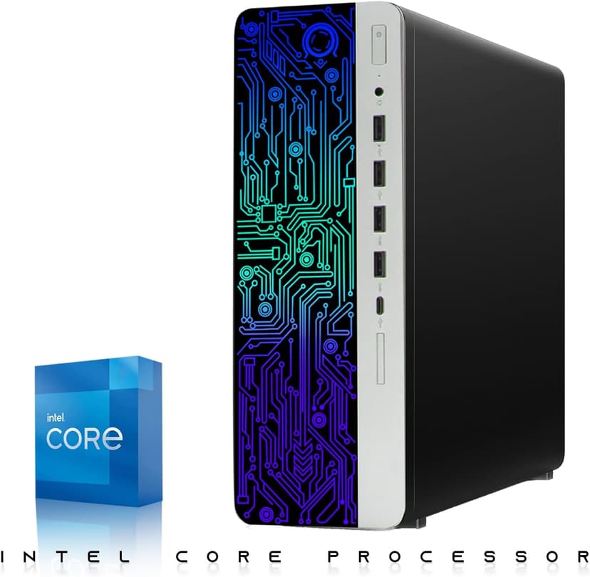 TechMagnet HP G3 Gaming Desktop PC, Core i7 6th Gen, GT 1030 Graphic, 16GB RAM, 1TB SSD | 2TB HDD, New Dual MTG 24-inch Monitor, RGB Keyboard Mouse, Speaker, Webcam, WiFi, Windows 11 Pro (Renewed)