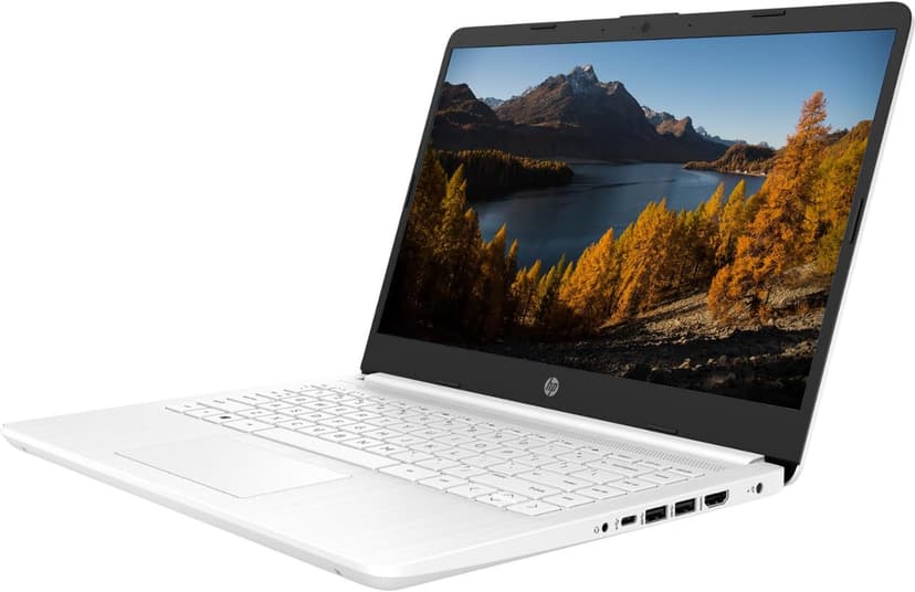 HP Portable Laptop, Student and Business, 14" HD Display, Intel Quad-Core N4120, 8GB DDR4 RAM, 64GB eMMC, 1 Year Office 365, Webcam, SD Card Reader, HDMI, Wi-Fi, Windows 11 Home, White, KKE Mousepad