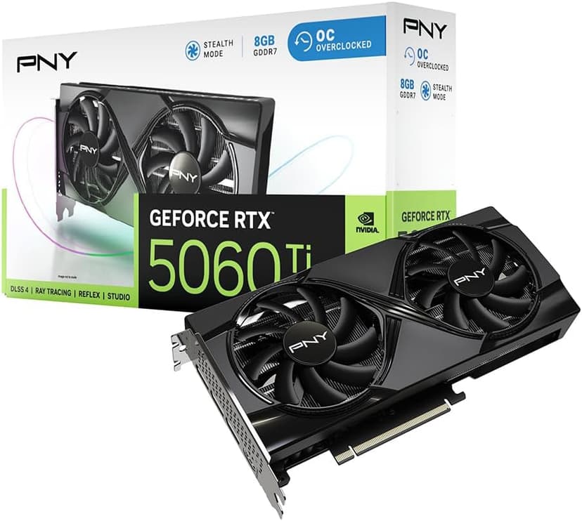 PNY GeForce RTX™ 5060 Ti 8GB Overclocked Dual Fan GPU DLSS 4