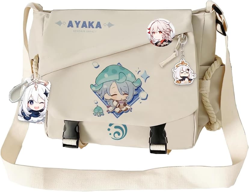 Game Handbag Sangonomiya Kokomi Crossbody Bag Single Shoulder Bag Adult Single Shoulder Backpack White Bag