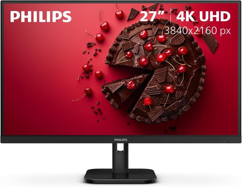 Philips 27E1N1800A 27" IPS 4K UHD (3840 x 2160) Monitor, Built-in Speakers, HDR 10, AMD FreeSync, LowBlue Mode, Flicker-Free, VESA, 4Yr Advance Replacement Warranty