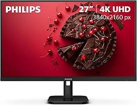 Philips 27E1N1800A 27" IPS 4K UHD (3840 x 2160) Monitor, Built-in Speakers, HDR 10, AMD FreeSync, LowBlue Mode, Flicker-Free, VESA, 4Yr Advance Replacement Warranty