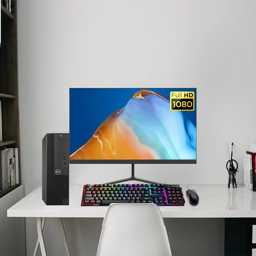 Dell Optiplex 3050 SFF Desktop PC, 21.5" FHD(1920x1080) Monitor, RGB Headset, AMD Radeon R5 340X, Core i5-6500, 16GB DDR4, 1TB SSD, Keyboard, Mouse, Windows 10 Pro (Renewed)