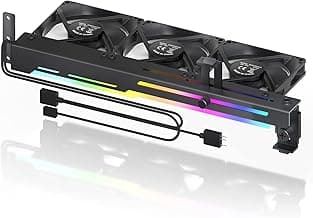 AsiaHorse Graphics Card Cooler with ARGB 5V 3Pin LED and Three 80mm Fans, RGB LED Graphics Card Holder, GPU Cooler Easy Installation-Black