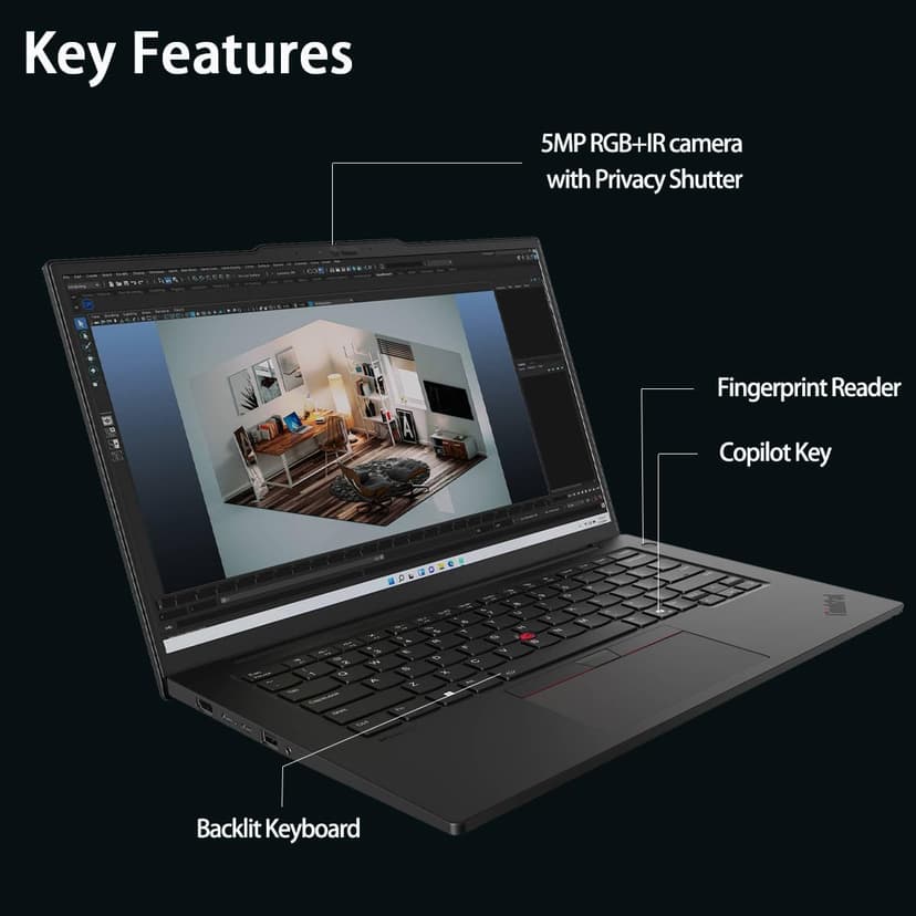 Lenovo ThinkPad P14s Gen 5 Mobile Workstation Laptop (14.5" 3K 120Hz, NVIDIA RTX 500 Ada, Intel Core Ultra 7 155H, 64GB DDR5 RAM, 2TB SSD) AI PC for Designer, Engineer, IST HUB, Win 11 Pro