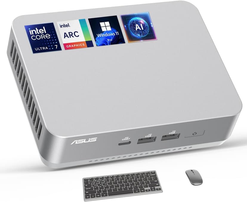 ASUS NUC 14 Pro+ AI Mini PC, Intel Core Ultra 7 155H Mini Desktop Computer, 16GB DDR5 RAM, 1TB PCIe SSD, Intel Arc GPU, Win 11 Pro, Thunderbolt 4, WiFi 6E, VESA Mount, Small PC for Work & Creativity