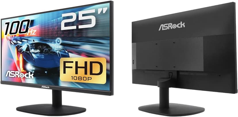 ASRock 25 inch 100 Hz Light Gaming Monitor for Home Office (Low Blue Light & Flicker-Free) IPS