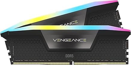 CORSAIR VENGEANCE RGB DDR5 RAM 32GB (2x16GB) 7000MHz CL34 Intel XMP iCUE Compatible Computer Memory - Black (CMH32GX5M2X7000C34)