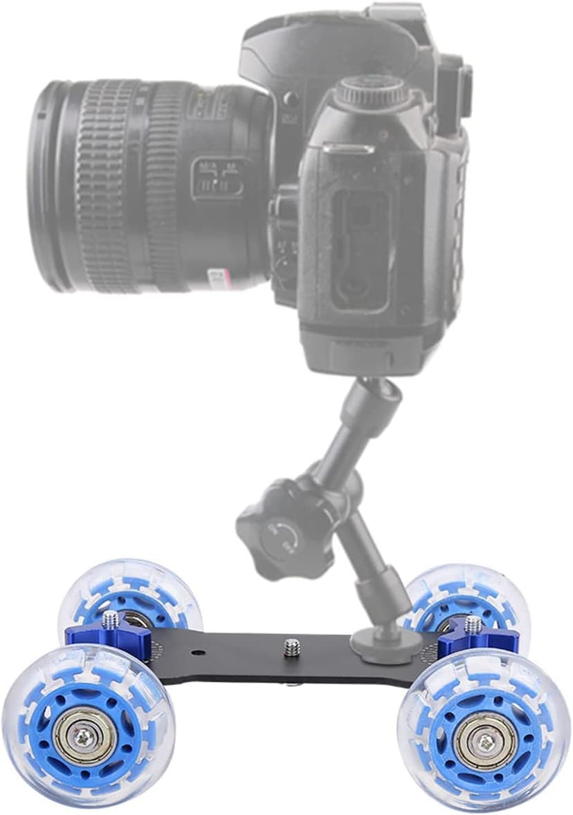 Joyzan Camera Dolly Wheel, Scaled Table Skater Slider Car 10KG Load Rail Roller Track Mini Adjustable Desktop Portable Professional DSLR Camcorder Mirrorless Cell Phone Video Low Level Noise Shooting