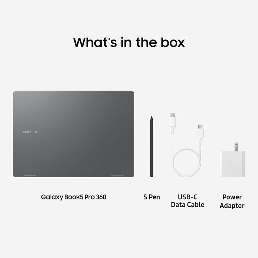 SAMSUNG 16” Galaxy Book5 Pro 360 Copilot+ PC, AI Business Laptop, Windows 11 Pro, Intel Core Ultra 7 Processor 258V, 3K AMOLED Touchscreen, 32GB / 1TB, 120HZ, 2025 Model NP964QHA-KG2US, Gray