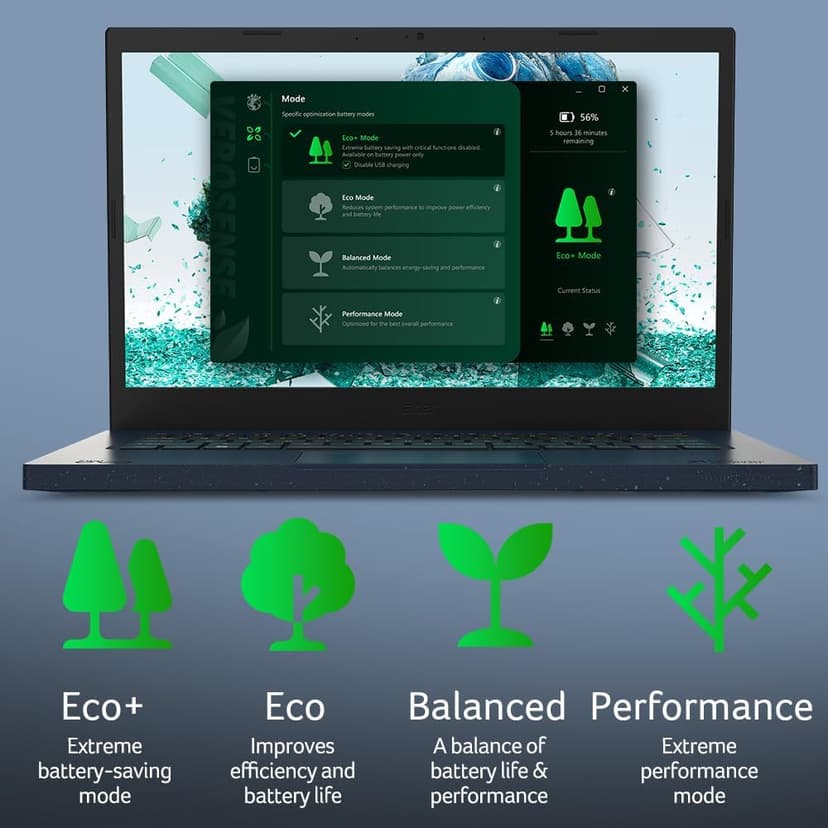 Acer Aspire Vero AV14-52P-55N4 Intel Evo Green PC | 14" FHD IPS 100% sRGB Display | Intel Core i5-1335U | Intel Iris Xe Graphics | 8GB LPDDR4X | 512GB Gen 4 SSD | Killer Wi-Fi 6E | PCR Materials