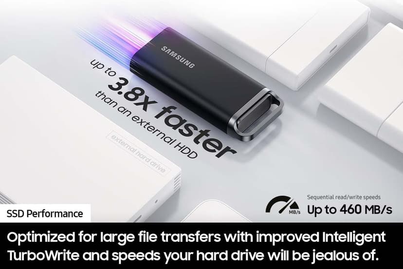 SAMSUNG 8TB T5 EVO USB 3.2 Gen 1 Portable SSD, MU-PH8T0S