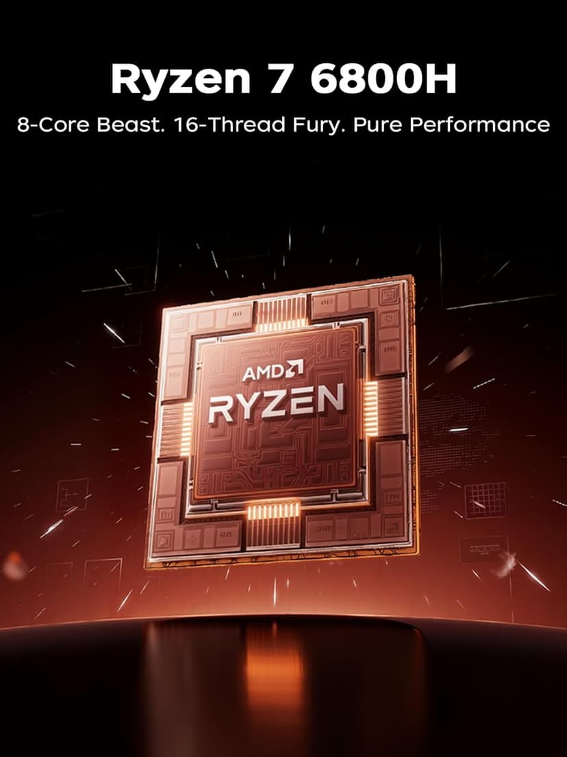 AMD Laptop,16 Inch FHD Display Laptop with AMD Ryzen 7 6800H Processor up to 4.7GHz,16GB Ram DDR5 4800MHz 512GB SSD Notebook with Backlit Keyboard