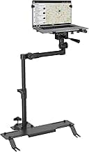 Mount-It! Universal Vehicle Laptop Mount for Cars, Trucks & Vans – No-Drill Installation, Adjustable Height, Full Motion Swivel, and Cooling Tray for Laptops Up to 17"