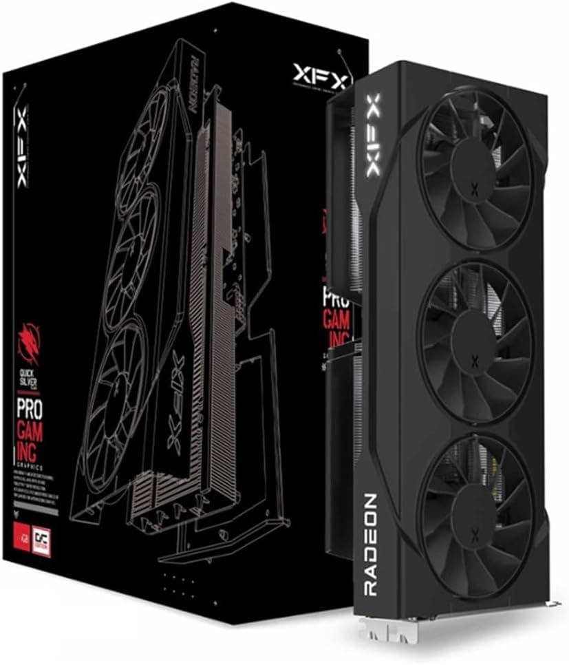 XFX Swift AMD Radeon RX 9060 XT OC Triple Fan Gaming Edition with 16GB GDDR6 HDMI 2xDP, AMD RDNA 4 RX 9060XT RX-96TS316BA