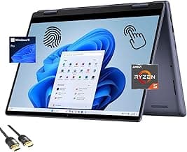 Dell Inspiron 14 2-in-1 Laptop, 14" FHD TouchScreen Display, AMD Ryzen 5-8640HS(Up to 4.9Hz), 16GB DDR5, 1TB PCIe SSD, Backlit KB, FP Reader, SD Card Reader, WiFi 6E, HDMI, USB-C, PDG HDMI, Win 11 Pro