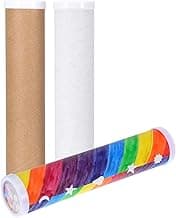 Totority Blank DIY Kaleidoscope Making Kit for Kids - 15 Pcs Variety Tool, Preschool Classic Material for Teaching, White