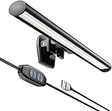 CATPOWER Portable Laptop Monitor Light Bar with USB Connection, e-Reading LED Task Lamp, 3 Color Temperature Settings, 10 Levels of Brightness Adjustment, No Glare on The Screen, Saves Space