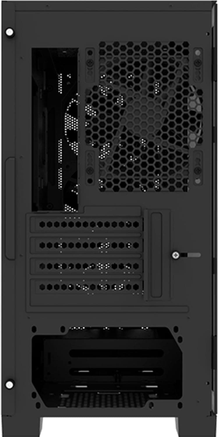 Montech AIR 100 ARGB Micro-ATX Tower with Four ARGB Fans Pre Installed, Ultra-Minimalist Design, Fine Mesh Front Panel, High Airflow, Unique Side Swivel Tempered Glass, Black