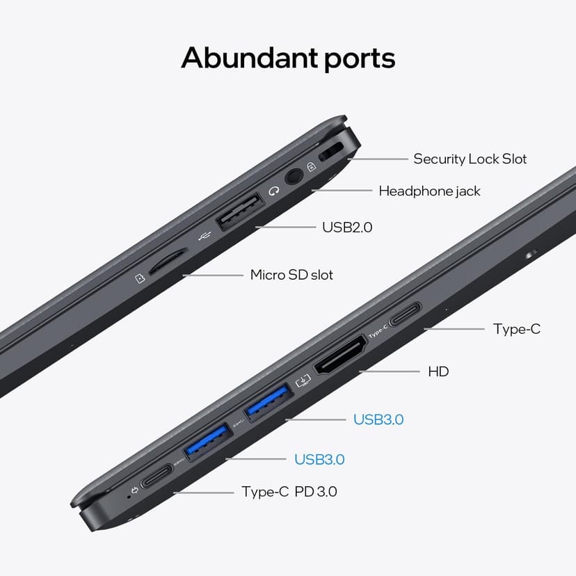 Laptop Computer 15.6 inch, Intel Quad Core N95, 12GB LPDDR5 RAM 1TB NVMe SSD Laptop with FHD IPS Display, WiFi 5, BT5.0, USB Type C and Fingerprint, 2 Years Warranty, Windows 11 Pro