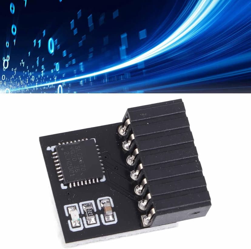 TPM 2.0 Module, Black PCB 14Pin SPI TPM 2.0 Encryption Security Module Remote Card Replacement TPM Chip Computer Components Fit for Motherboard Fit for Win11 System