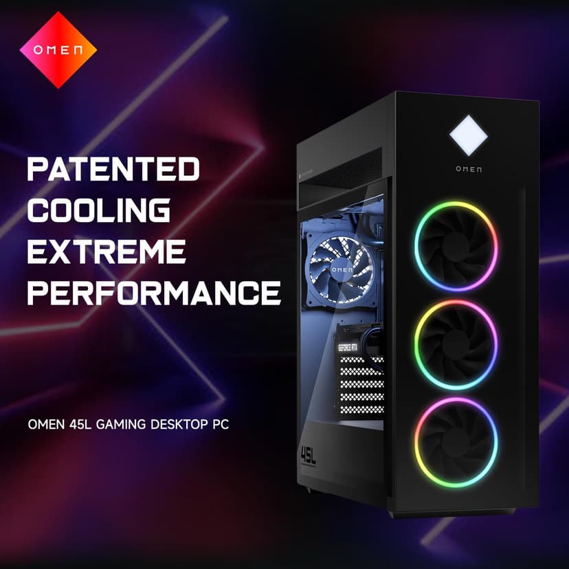 HP OMEN 45L GT22 AI Gaming Desktop, Intel Ultra 9 285k (>i9-14900F), RTX 4080 Super, 64GB DDR5 RAM, 4TB SSD, Black Glass Front, 1000W 80+ Gold PSU, Bundle with Machenike K500B RGB Keyboard