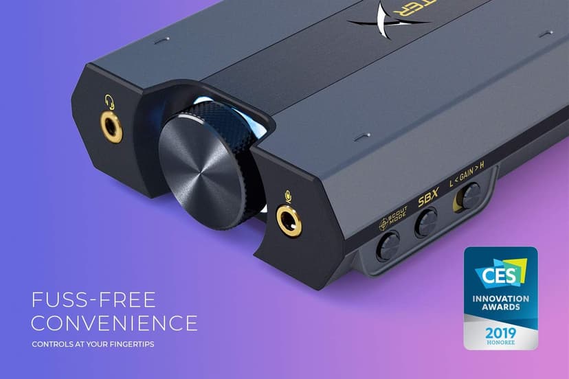 Sound BlasterX G6 Hi-Res 130dB 32bit/384kHz Gaming DAC, External USB Sound Card with Xamp Headphone Amp, Dolby Digital, 7.1 Virtual Surround Sound, Sidetone/Speaker Control for PS4, Xbox One