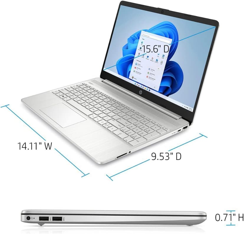 HP Notebook Laptop, 15.6" HD Touchscreen, Intel Core i3-1115G4 Processor, 32GB RAM, 1TB PCIe SSD, Webcam, Type-C, HDMI, SD Card Reader, Wi-Fi, Windows 11 Home, Silver