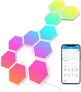 Govee Glide Hexa Light Panels, RGBIC Hexagon LED Wall Lights, Wi-Fi Smart Home Creative Wall Lights with Music Sync, Works with Alexa Google Assistant for Indoor Gaming Decor, 10 Pack