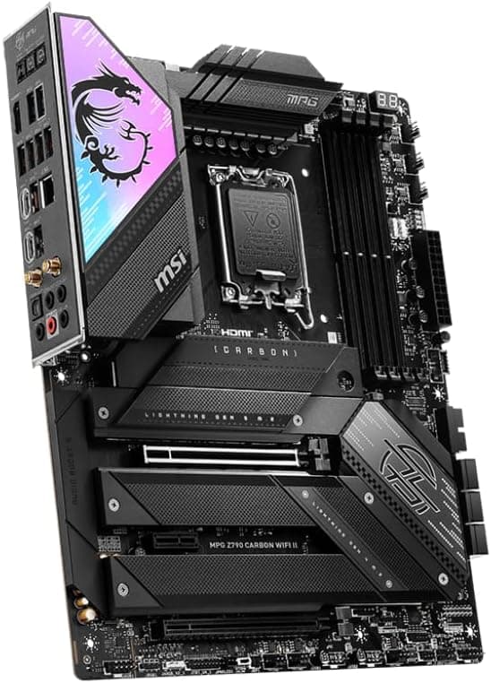 MSI MPG Z790 Carbon WiFi II Gaming Motherboard (Supports 12th/13th/14th Gen Intel Processors, LGA 1700, DDR5, PCIe 5.0, M.2, 2.5Gbps LAN, USB 3.2 Gen2, Wi-Fi 7, Bluetooth 5.4, ATX)