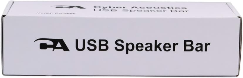Cyber Acoustics USB Speaker Bar (CA-2890) – Stereo USB Powered Speaker, Easily Clamps to Monitor, Convenient Controls