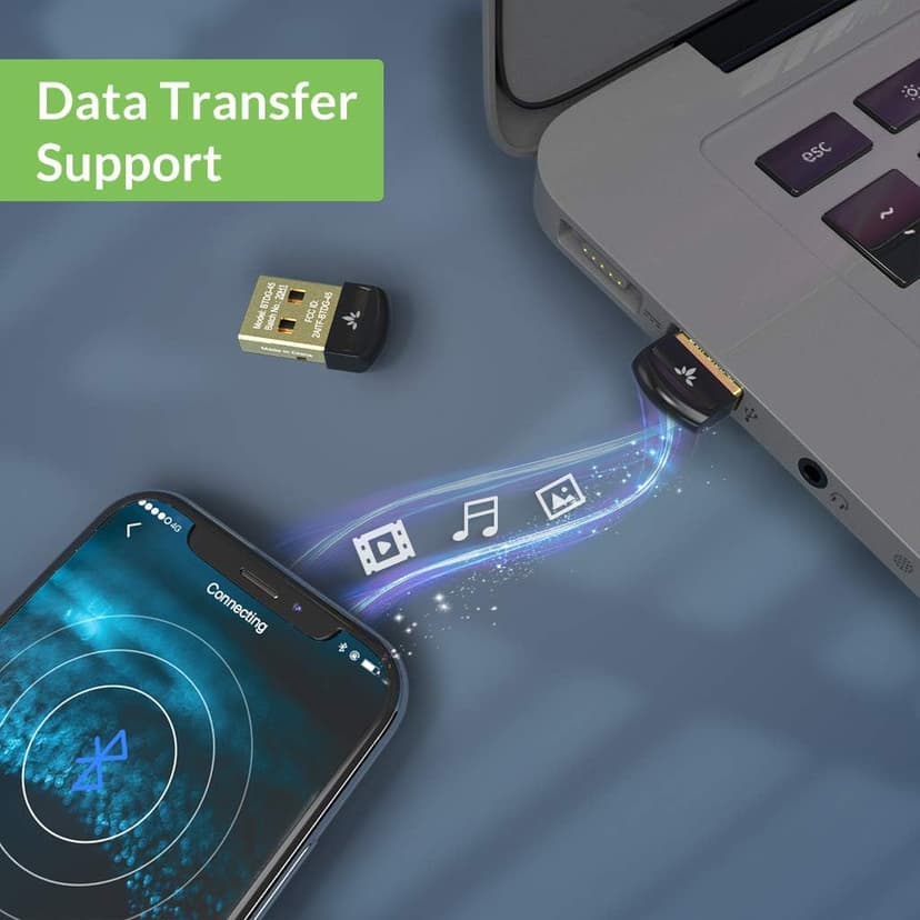Avantree DG45 USB Bluetooth Adapter Dongle for PC, Computer, Desktop, and Laptop - Compatible with Windows 11/10/8.1/8 Only - Connects Bluetooth Headphones, Speakers, Keyboards, Mice, and Printers