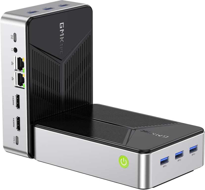 GMKtec Mini PC NAS Intel N150 Dual Boot System 12GB DDR5 64GB EMMC +512GB SSD Desktop Computer 4*M.2 NVMe Slots/Dual NIC 2.5GbE/ USB-C USB 3.2 10Gbps/ Network Attached Storage G9