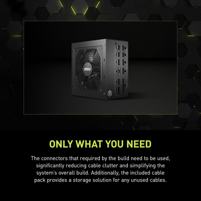 MSI MAG A850GL PCIE 5.1 & ATX 3.1 Gaming Power Supply - Full Modular - 80 Plus Gold Certified 850W - Compact Size - ATX PSU - 10 Year Warranty