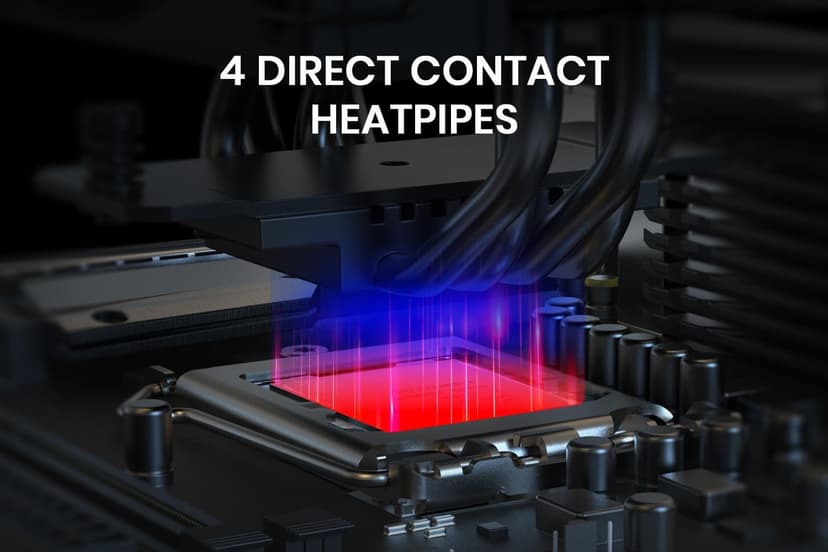 ID-COOLING FROZN A410 Black - 6" Height Black Air CPU Cooler, 4×Ф6mm Heatpipes, 120x120x25mm FDB Fan, TDP 220W, Compatible with Intel LGA1700/1851/1200/115X; AMD AM4/AM5 (152mm in Height)