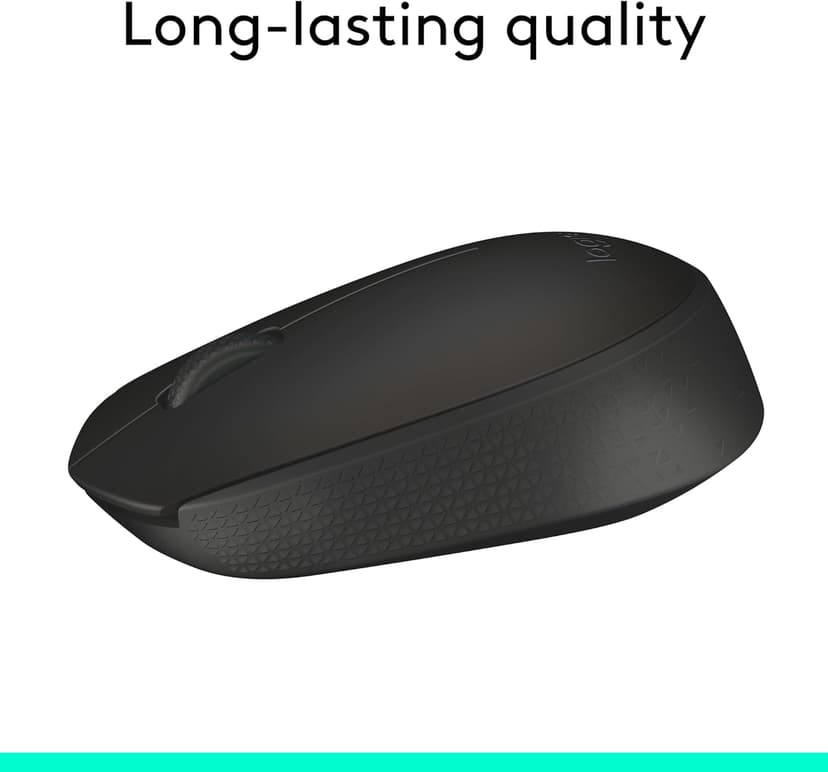 Logitech M170 Wireless Mouse for PC, Mac, Laptop, 2.4 GHz with USB Mini Receiver, Optical Tracking, 12-Months Battery Life, Ambidextrous - Black