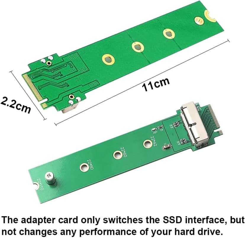 Cablecc 12+16Pin SSD to NVME M.2 NGFF M-Key for 2013 2014 2015 2016 2017 MacBook SSD