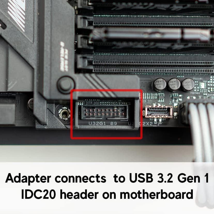 LINKUP - USB-C Front Panel Adapter - Converts Motherboard 3.0/3.1 IDC20 19-Pin Header to Type-C (A-Key) - Designed for All USB-C Devices - Solid Construction for Durability and Longevity
