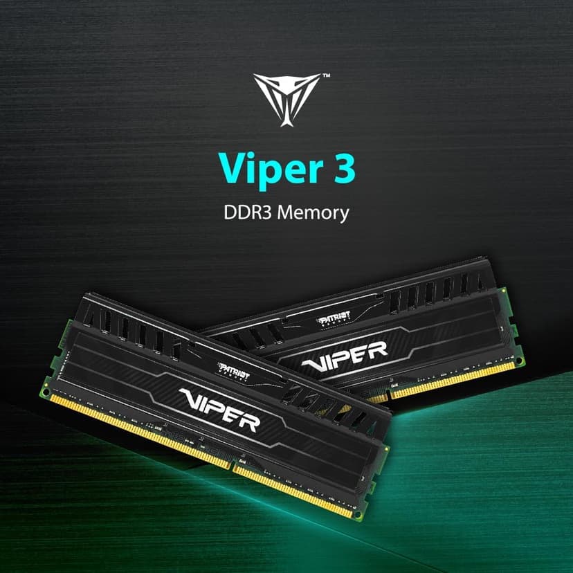 Patriot Viper 3 DDR3 RAM 16GB (2X8GB) 1600MHz CL9 1.5v UDIMM Desktop Gaming Memory Kit Compatible with XMP - PV316G160C9K
