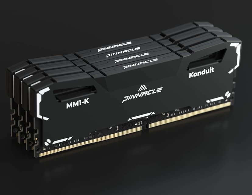 Timetec Pinnacle Konduit 32GB KIT(4x8GB) DDR4 3200MHz PC4-25600 CL16-18-18-38 XMP2.0 Overclocking 1.35V Compatible for AMD and Intel Desktop Gaming PC Memory Module RAM - Black