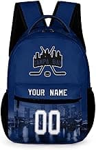 Custom Backpack For Kids Fashion Hockey City Skyline Design Personalized School Bag Best Hockey Fans Gift for Boy Girl