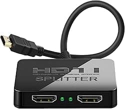 4K HDMI Splitter 1 in 2 Out Mirror Display Not Expand, Dual HDMI Splitter Hub to Dual Monitors Multi-Scree Displays Audio Synchronization, Compatible for MacBook Laptop Desktop PC Graphics Card TV