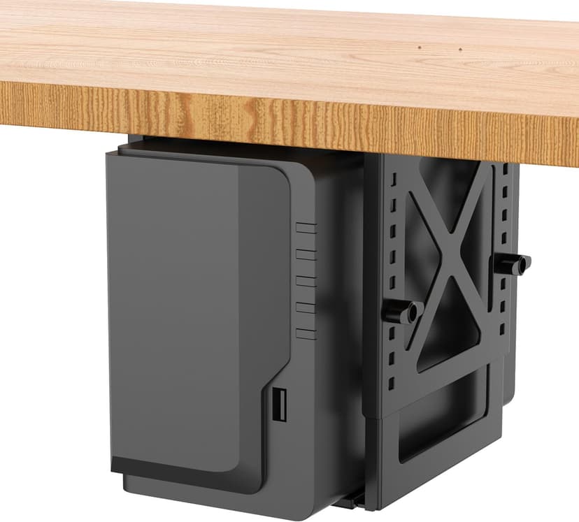 Monzlteck Adjustable Under Desk PC or NAS Mount Bracket Holder，Compatible with Desktop NAS(Network Attached Storage),CPU,UPS,Small Form Factor Desktop Tower.Xbox Series x,OptiPlex7000/7010