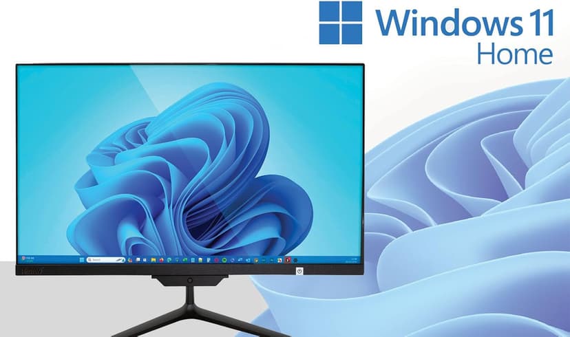 21.5" Full HD All in One PC Desktop Computer - Windows 11 Home - N4120 CPU, 4GB RAM, 128GB SSD, Dual-Band Wi-Fi, Bluetooth, Expandable HDD - AIO PC with Front Camera, Wireless Keyboard & Mouse