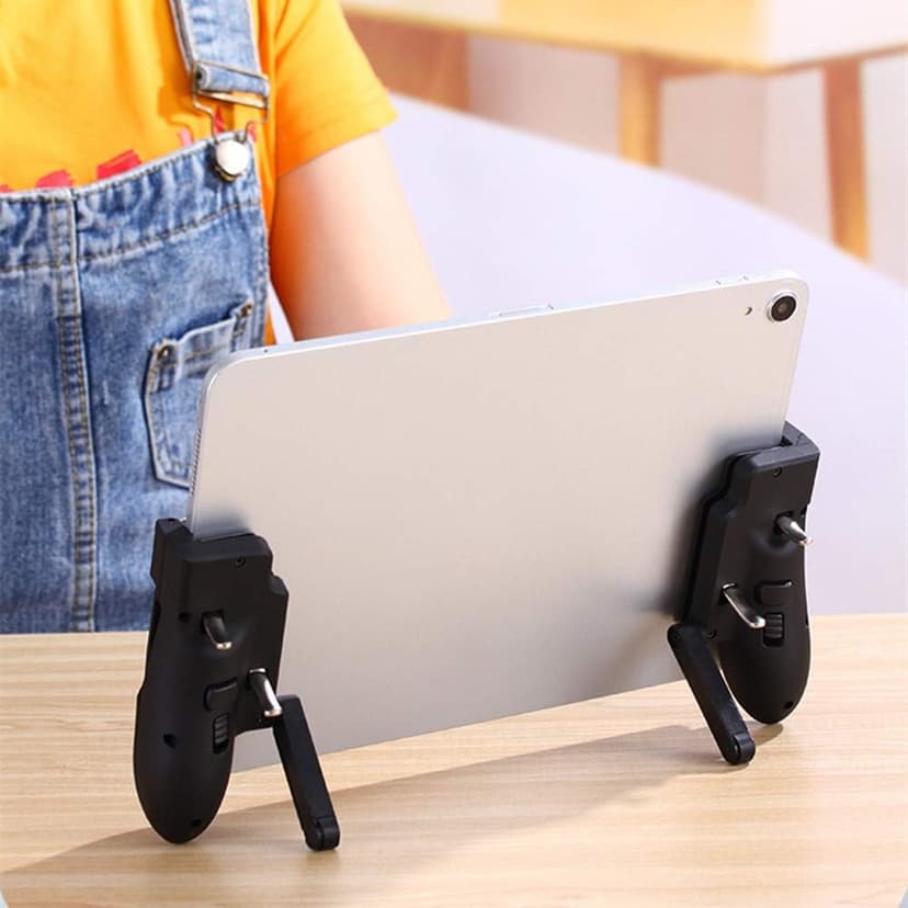 PUBG Controller for iPad, 4 Triggers [6 Finger Operation] Sensitive Shoot Aim Trigger Gamepad Grip, Support 9.7-12.9 inch iPad & Tablet (Thickness < 10mm)