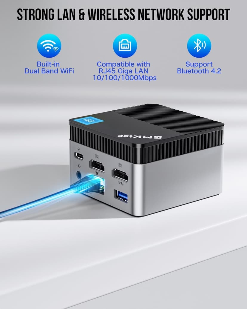 GMKtec Mini PC Intel N97 (Turbo 3.60GHz) 12GB DDR5+512GB SSD Micro Desktop Computer for Business, School, Office, Nucbox G5 12+512