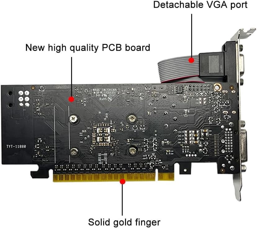 Geforce GTX 750 Ti 4GB Graphics Card, GDDR5 128-bit, DVI, HDMI, VGA, Low Profile, Video Card PC, GPU, PCI Express x16