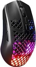 SteelSeries Aerox 3 Wireless - Holey RGB Gaming Mouse - Ultra-lightweight Water Resistant Design - 18K DPI TrueMove Air Optical Sensor- Onyx